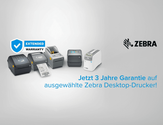 Jetzt 3 Jahre Garantie auf ausgewählte Zebra Desktop-Drucker!